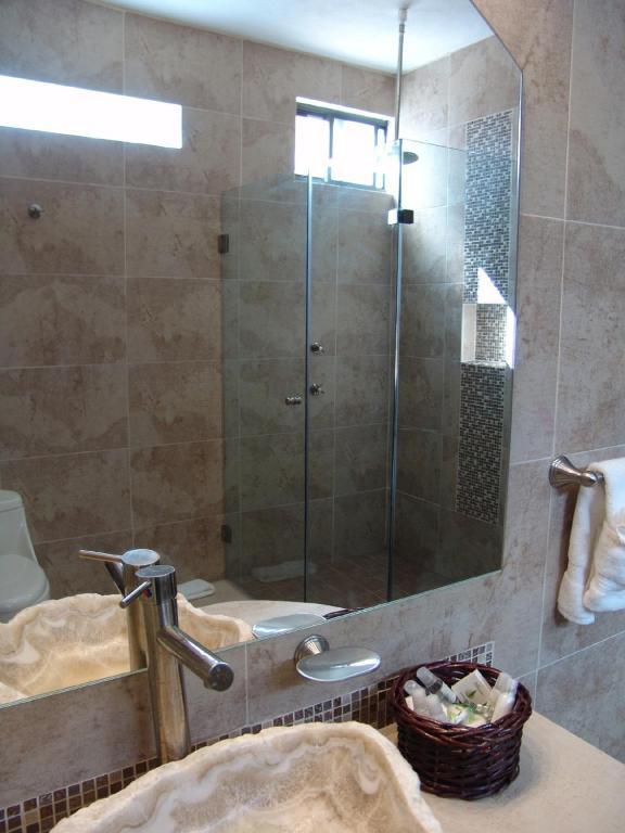 Casa Del Tio Hotel Boutique سان ميغيل دي الليندي الغرفة الصورة A shower door